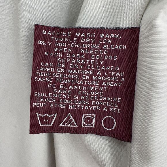 Newport Harbor Tan Button-Front Zip High Collar Flap Pockets Trench Coat Large - Picture 8 of 11